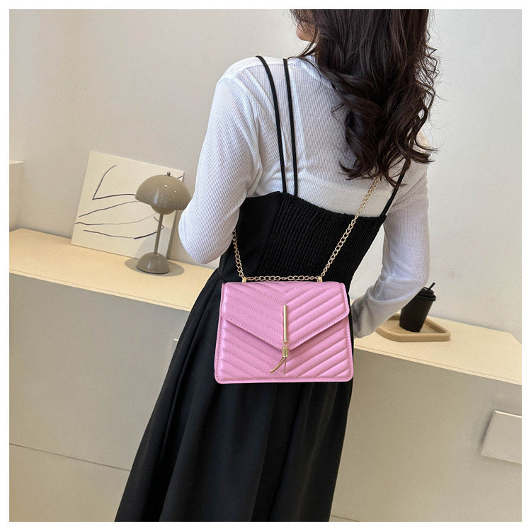 Women Chain Tassel Shoulder Crossbody Handbag
