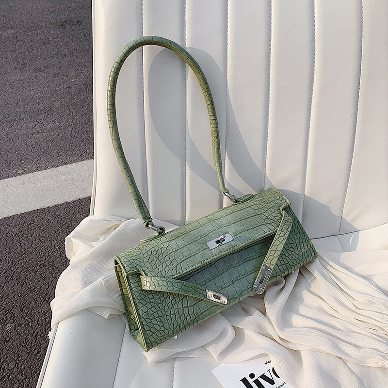 Stone Pattern Retro Fashion Underarm Handbag