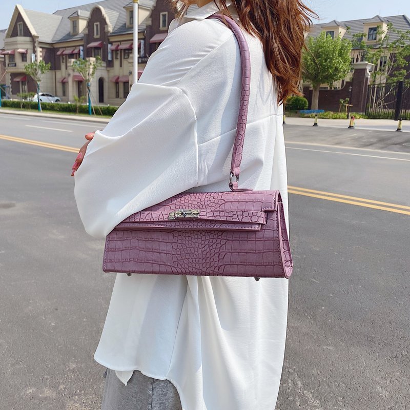 Stone Pattern Retro Fashion Underarm Handbag