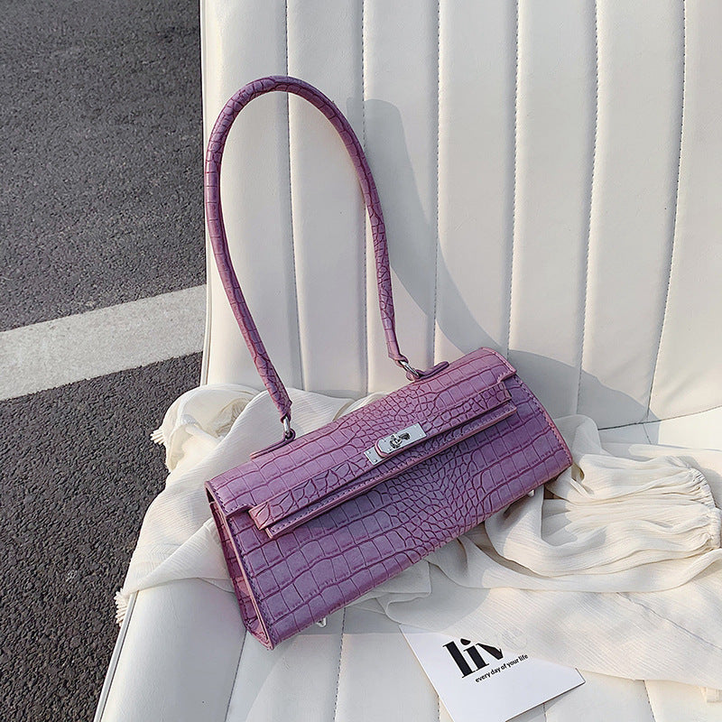 Stone Pattern Retro Fashion Underarm Handbag