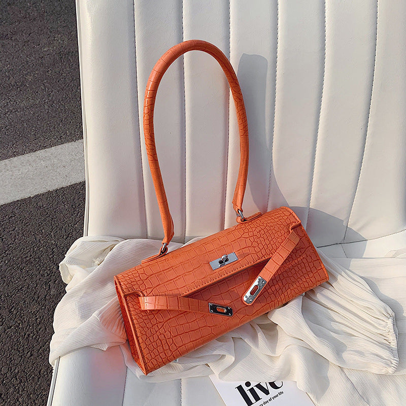 Stone Pattern Retro Fashion Underarm Handbag