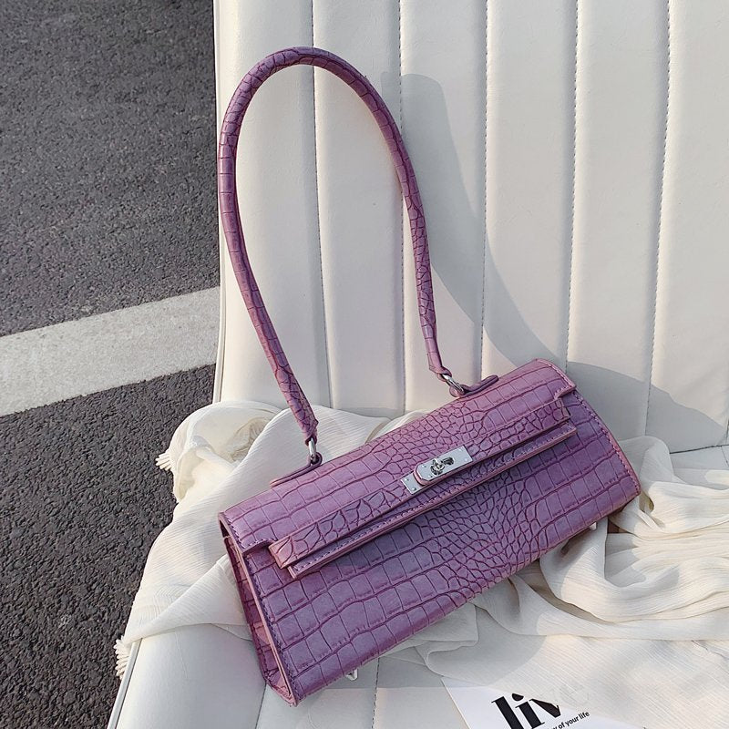 Stone Pattern Retro Fashion Underarm Handbag