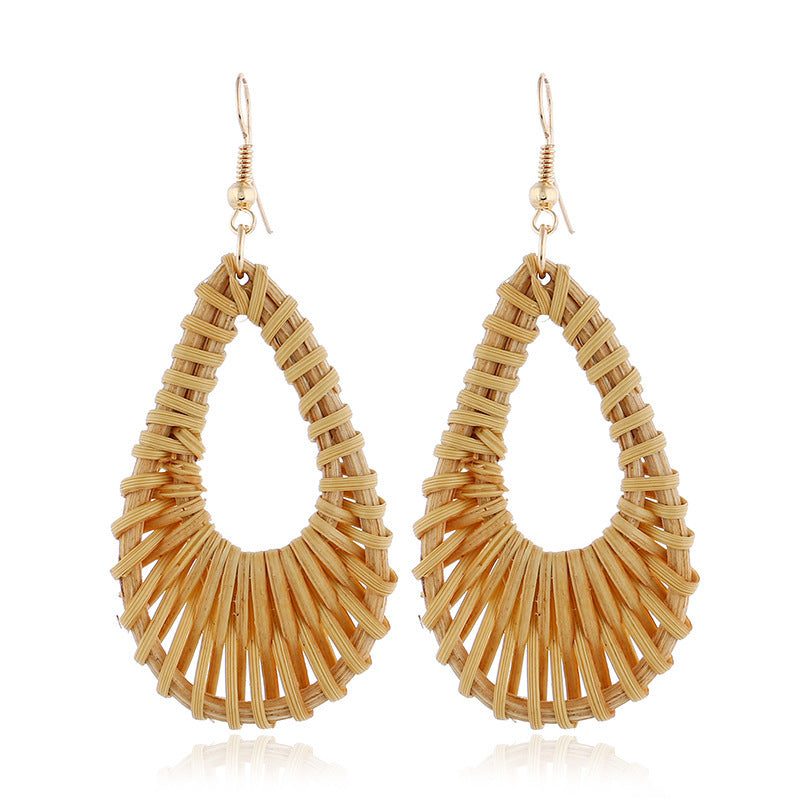 Personalized Rattan Drop Earrings