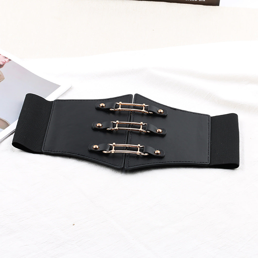 Wide Leather Decorative Belt
