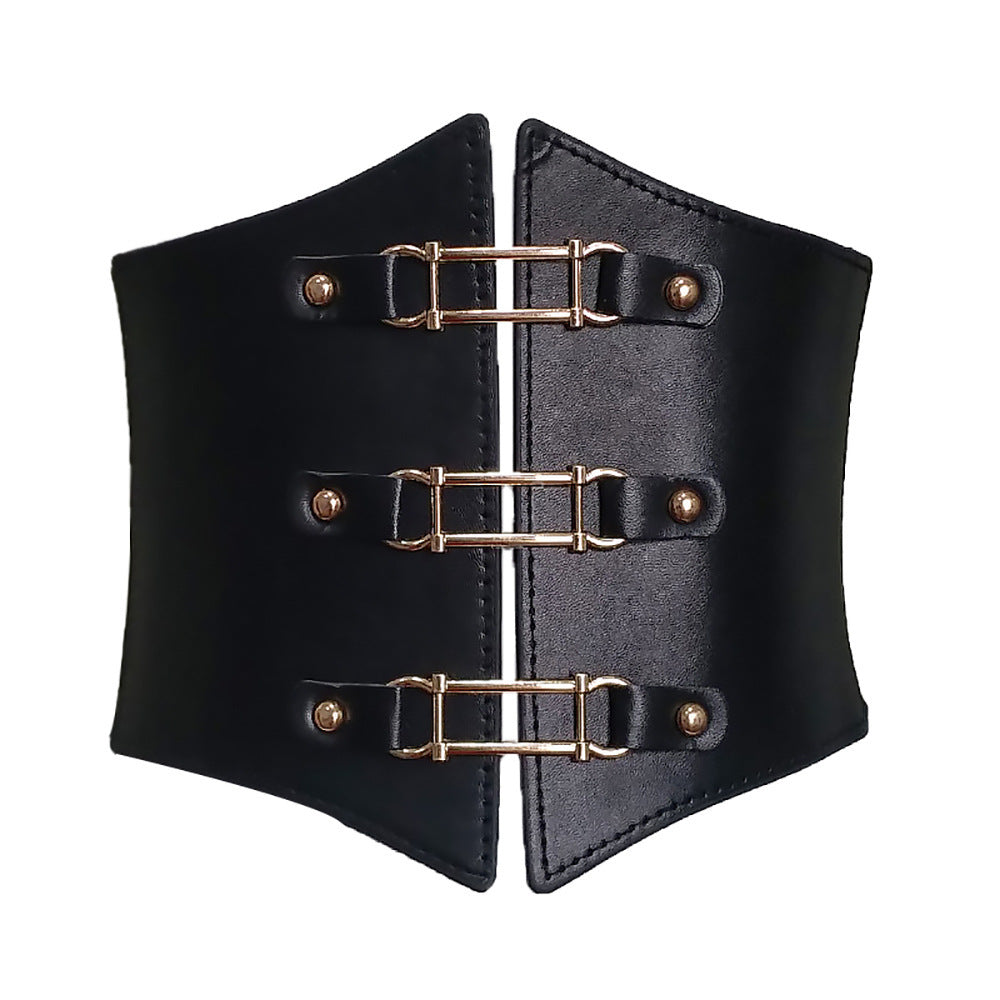 Wide Leather Decorative Belt