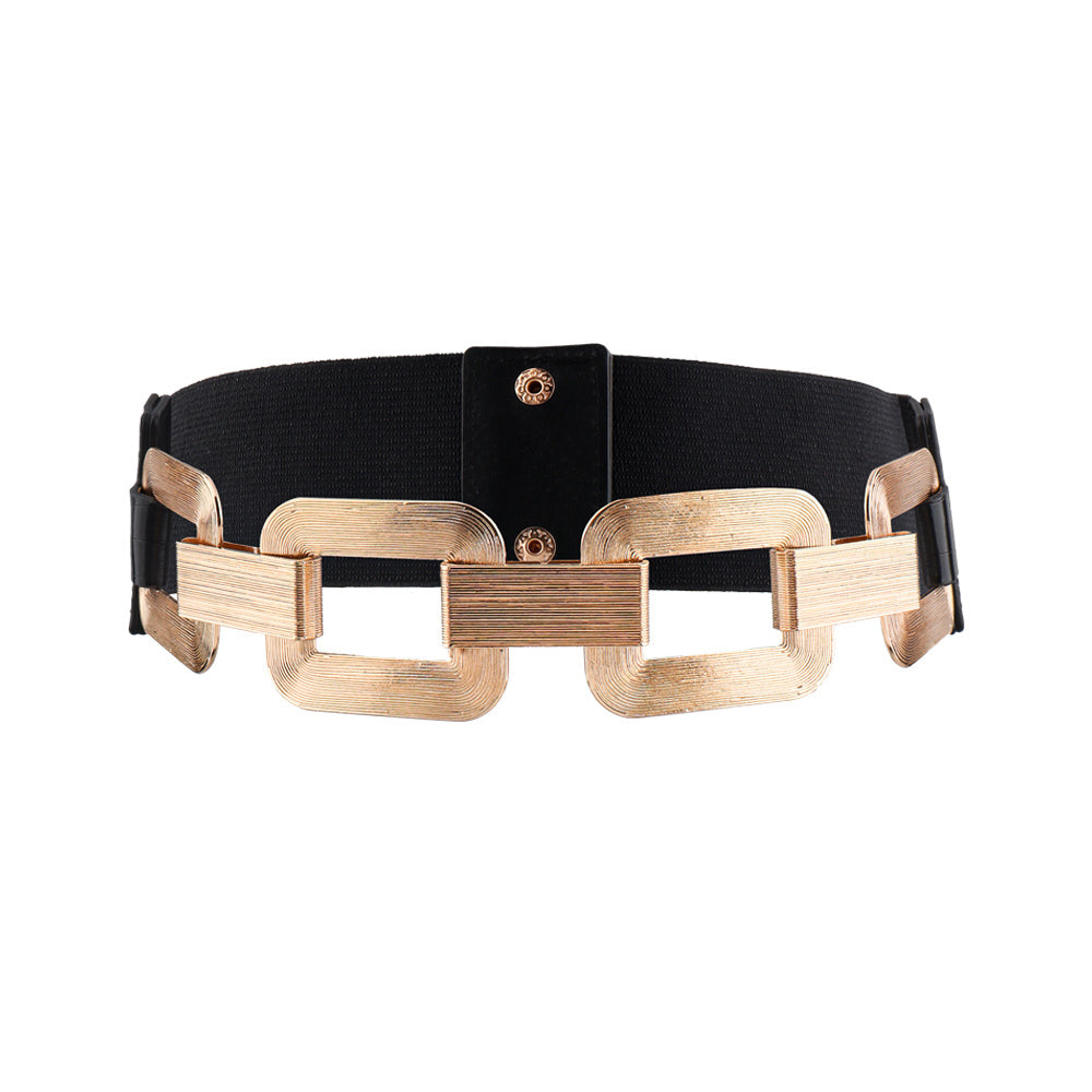 Women's Gold and Black Chain Fashion Belt