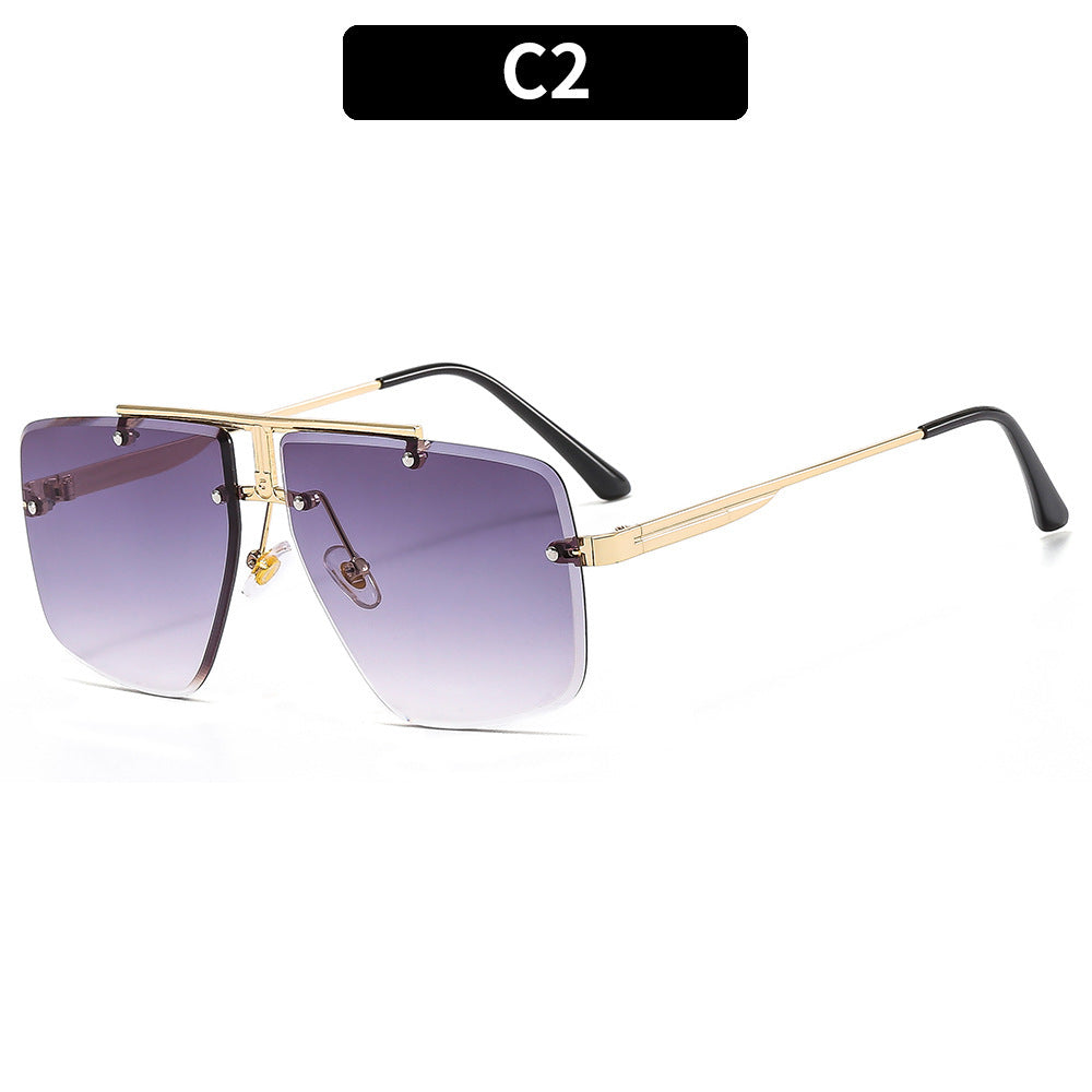 Men Square Frame Retro Sunglasses