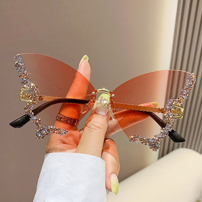 Women Oversized Luxury Diamond Butterfly Sunglasses