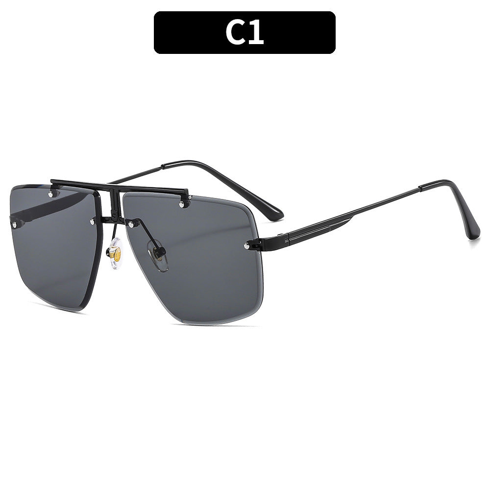 Men Square Frame Retro Sunglasses