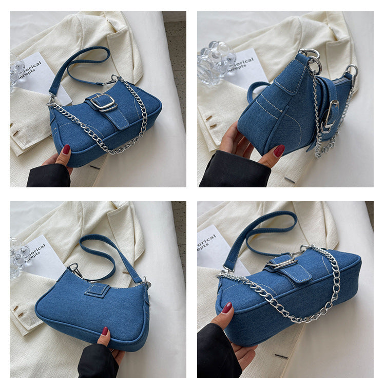 Denim Women's Fashion Chains Handbag