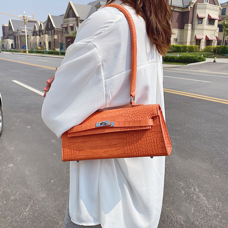 Stone Pattern Retro Fashion Underarm Handbag