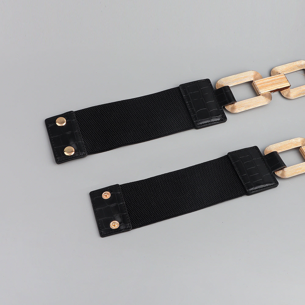 Women's Gold and Black Chain Fashion Belt