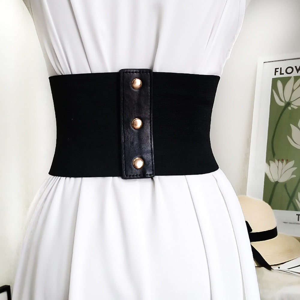 Wide Leather Decorative Belt