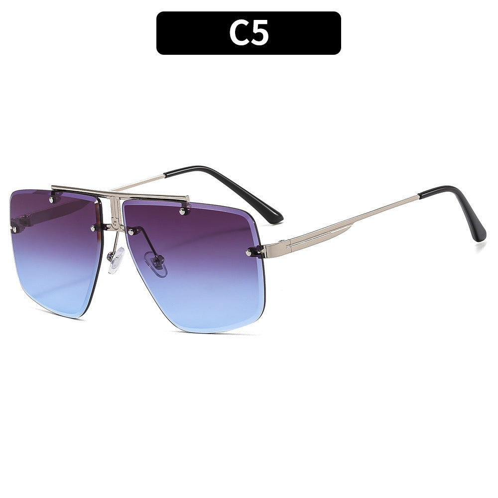 Men Square Frame Retro Sunglasses