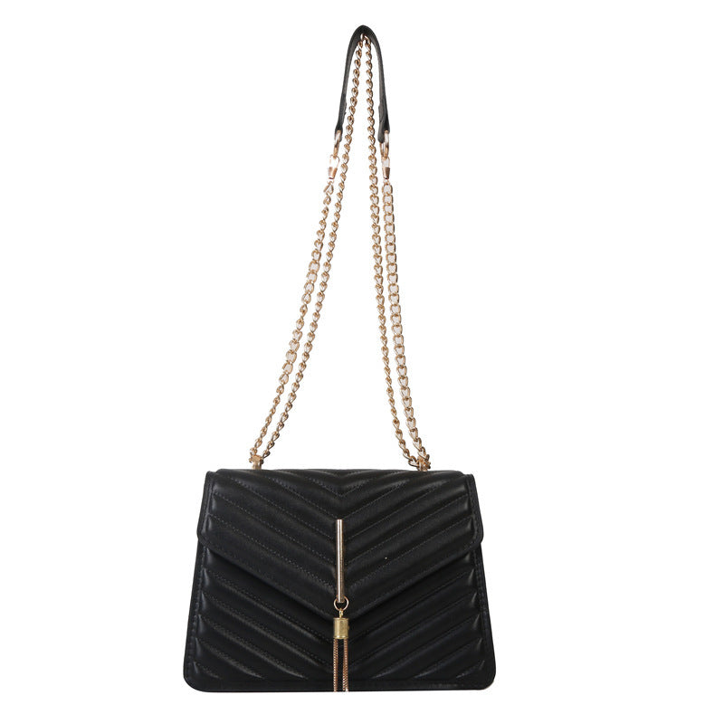 Women Chain Tassel Shoulder Crossbody Handbag