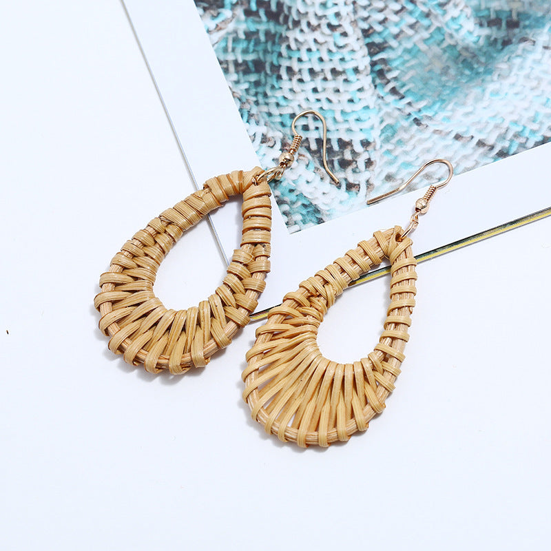 Personalized Rattan Drop Earrings