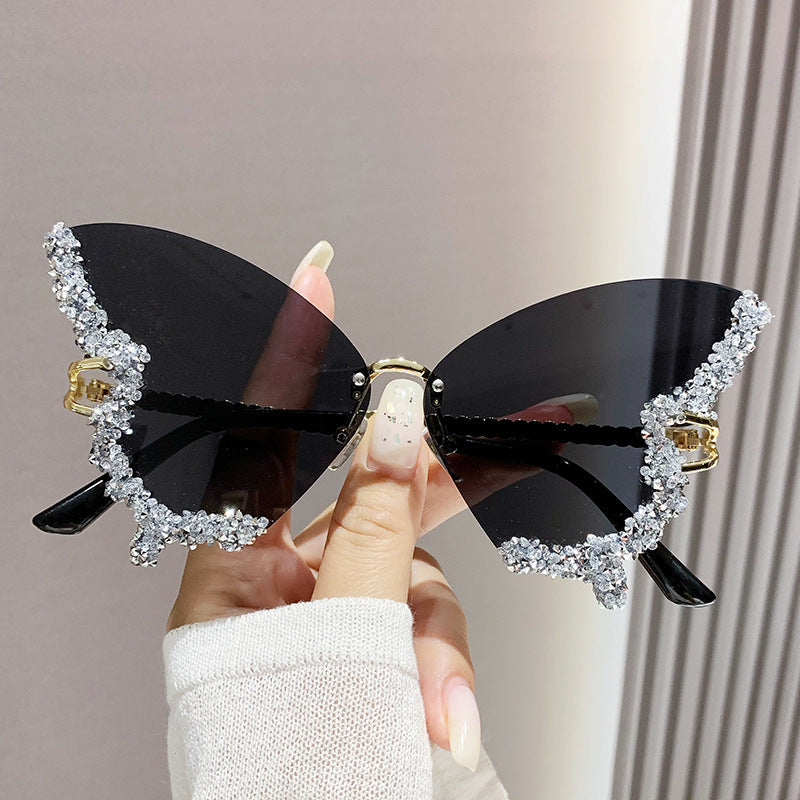 Women Oversized Luxury Diamond Butterfly Sunglasses