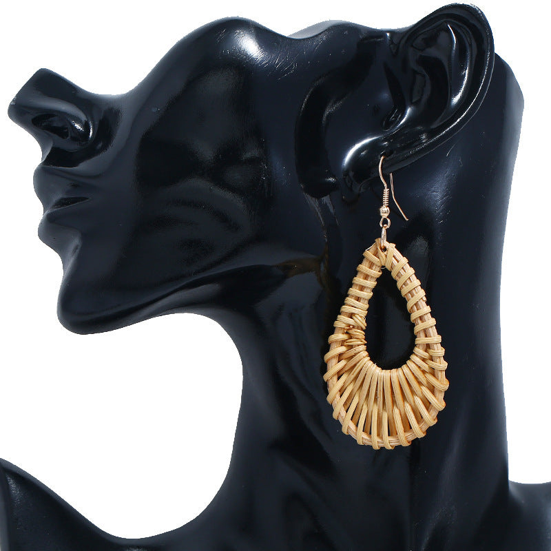 Personalized Rattan Drop Earrings