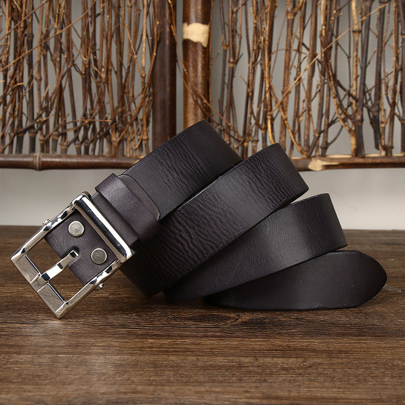 Men's Retro Leather Cowhide Buckle Belt