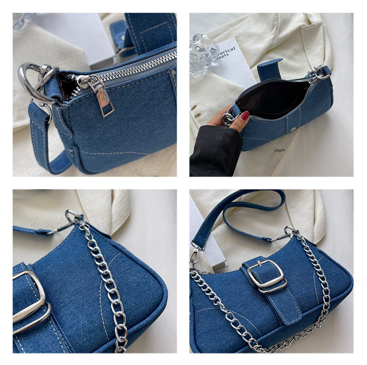 Denim Women's Fashion Chains Handbag