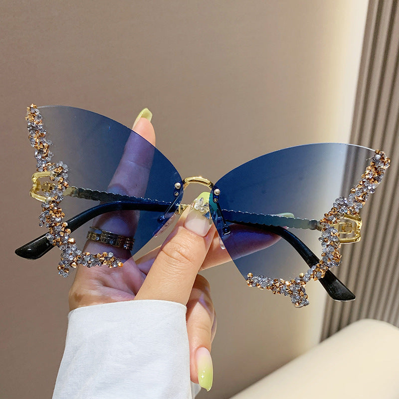 Women Oversized Luxury Diamond Butterfly Sunglasses